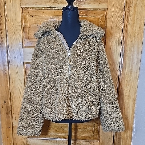 a new day Jackets & Blazers - A New Day Light Brown Teddy Coat M